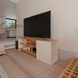 Rack de TV Arion Fresno Europeo y Capri 160x56cm para TV Hasta 65 Pulgadas sin Cajones - MUEBLES DE TV | Bylmo