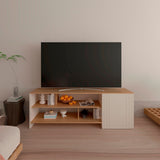 Rack de TV Arion Fresno Europeo y Capri 160x56cm para TV Hasta 65 Pulgadas sin Cajones - MUEBLES DE TV | Bylmo