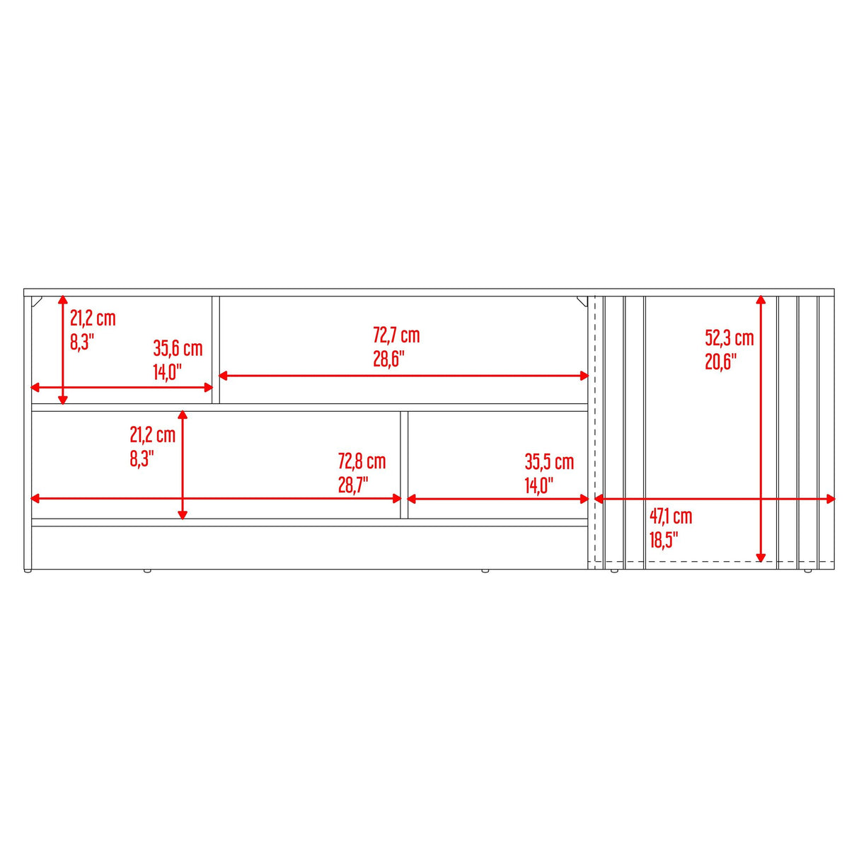 Rack de TV Arion Fresno Europeo y Capri 160x56cm para TV Hasta 65 Pulgadas sin Cajones - MUEBLES DE TV | Bylmo