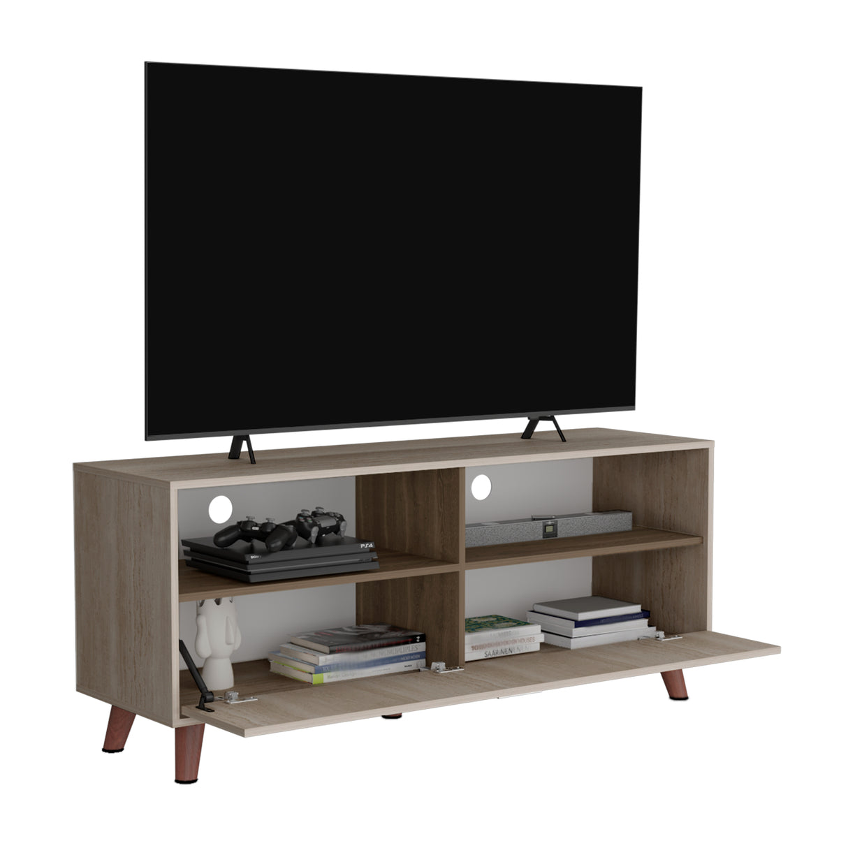 Rack de TV Patrick Tivoli y Milan 139x59cm para TV Hasta 60 Pulgadas sin Cajones y con Ranuras para Cables - MUEBLES DE TV | Bylmo