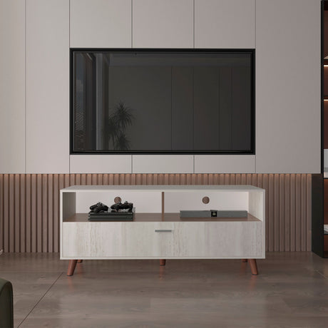 Rack de TV Patrick Tivoli y Milan 139x59cm para TV Hasta 60 Pulgadas sin Cajones y con Ranuras para Cables - MUEBLES DE TV | Bylmo