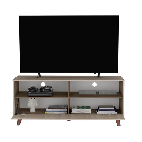 Rack de TV Patrick Tivoli y Milan 139x59cm para TV Hasta 60 Pulgadas sin Cajones y con Ranuras para Cables - MUEBLES DE TV | Bylmo