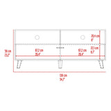 Rack de TV Patrick Tivoli y Milan 139x59cm para TV Hasta 60 Pulgadas sin Cajones y con Ranuras para Cables - MUEBLES DE TV | Bylmo