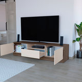 Rack de TV Niles Milan y Capri 200x50cm para TV Hasta 75 Pulgadas con Un Cajón y con Ranuras para Cables - MUEBLES DE TV | Bylmo