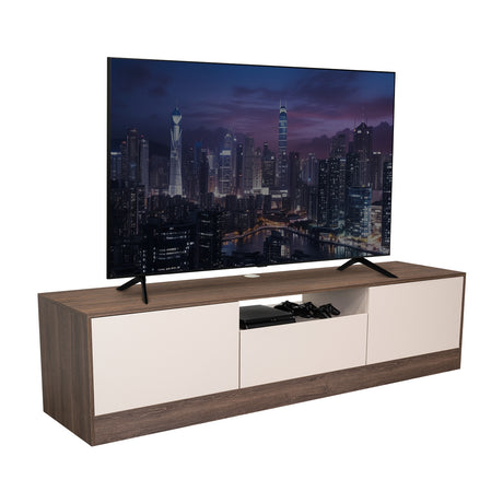 Rack de TV Niles Milan y Capri 200x50cm para TV Hasta 75 Pulgadas con Un Cajón y con Ranuras para Cables - MUEBLES DE TV | Bylmo