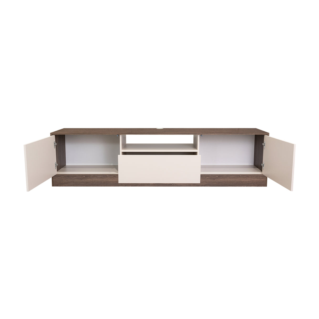 Rack de TV Niles Milan y Capri 200x50cm para TV Hasta 75 Pulgadas con Un Cajón y con Ranuras para Cables - MUEBLES DE TV | Bylmo