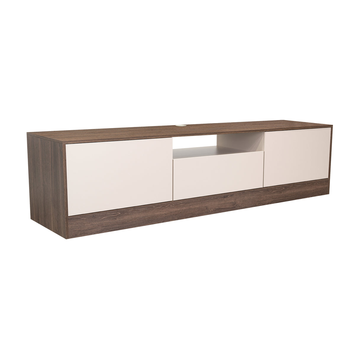 Rack de TV Niles Milan y Capri 200x50cm para TV Hasta 75 Pulgadas con Un Cajón y con Ranuras para Cables - MUEBLES DE TV | Bylmo