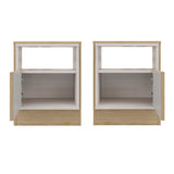 Mesa de Noche x 2 Lucas Rovere y Blanco 40x50cm con Un Cajón - MESAS DE NOCHE | Bylmo