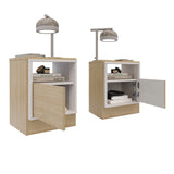 Mesa de Noche x 2 Lucas Rovere y Blanco 40x50cm con Un Cajón - MESAS DE NOCHE | Bylmo