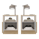 Mesa de Noche x 2 Lucas Rovere y Blanco 40x50cm con Un Cajón - MESAS DE NOCHE | Bylmo