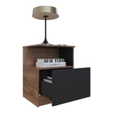 Mesa de Noche Vico Gales y Wengue 48x62cm con Un Cajón - MESAS DE NOCHE | Bylmo