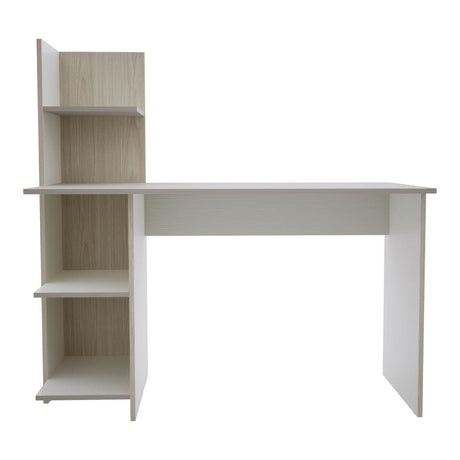Escritorio Wex Niebla y Blanco 120x73cm sin Cajones y con Organizador de Libros - ESCRITORIOS | Bylmo
