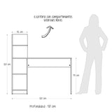 Escritorio Wex Niebla y Blanco 120x73cm sin Cajones y con Organizador de Libros - ESCRITORIOS | Bylmo