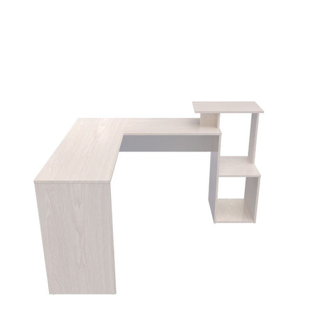 Escritorio en L Mikasa Niebla 120x88cm sin Cajones y con Organizador de Libros - ESCRITORIOS | Bylmo
