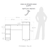 Escritorio en L Tiby Niebla 122x73cm con Un Cajón - ESCRITORIOS | Bylmo