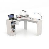 Escritorio en L Tiby Niebla 122x73cm con Un Cajón - ESCRITORIOS | Bylmo