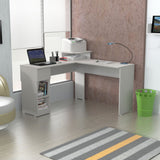 Escritorio en L Tiby Niebla 122x73cm con Un Cajón - ESCRITORIOS | Bylmo