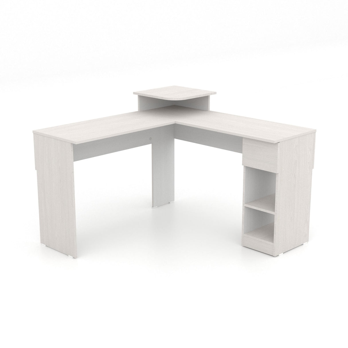 Escritorio en L Tiby Niebla 122x73cm con Un Cajón - ESCRITORIOS | Bylmo