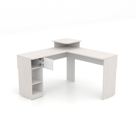 Escritorio en L Tiby Niebla 122x73cm con Un Cajón - ESCRITORIOS | Bylmo