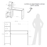 Escritorio Francia Gales 120x73cm con Un Cajón y con Organizador de Libros - ESCRITORIOS | Bylmo
