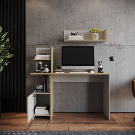 Escritorio Francia Rovere 120x73cm con Un Cajón y con Organizador de Libros - ESCRITORIOS | Bylmo