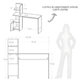 Escritorio Francia Rovere 120x73cm con Un Cajón y con Organizador de Libros - ESCRITORIOS | Bylmo