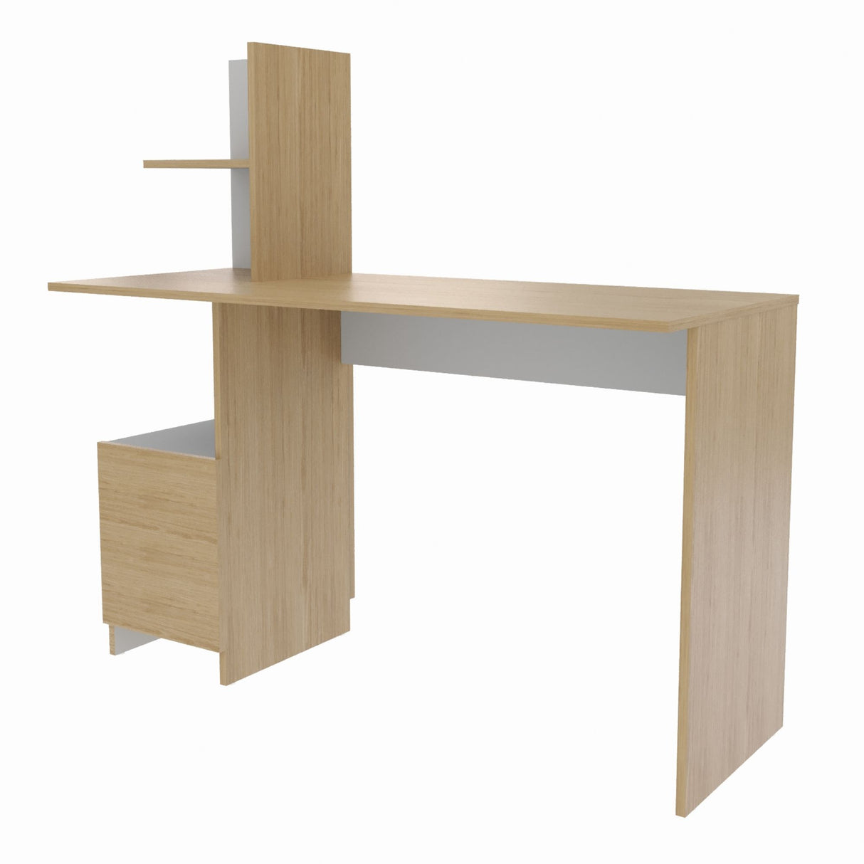 Escritorio Francia Rovere 120x73cm con Un Cajón y con Organizador de Libros - ESCRITORIOS | Bylmo