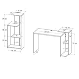 Combo Escritorio y Biblioteca Z Gales y Wengue 121x82cm sin Cajones y con Organizador de Libros - ESCRITORIOS | Bylmo