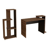 Combo Escritorio y Biblioteca Z Gales y Wengue 121x82cm sin Cajones y con Organizador de Libros - ESCRITORIOS | Bylmo