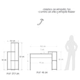 Combo Escritorio y Biblioteca Z Gales y Wengue 121x82cm sin Cajones y con Organizador de Libros - ESCRITORIOS | Bylmo