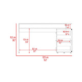 Escritorio en L Upton Capri y Agave 101.5x75cm con Tres Cajones y con Organizador de Libros - ESCRITORIOS | Bylmo