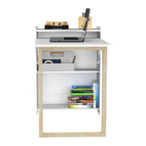 Escritorio Lesli Blanco 30x85.6cm sin Cajones y con Organizador de Libros - ESCRITORIOS | Bylmo