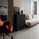 Escritorio Lesli Wengue 30x85.6cm sin Cajones y con Organizador de Libros - ESCRITORIOS | Bylmo