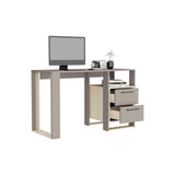 Escritorio Verlot Taupe Mallado 52x75cm con Dos Cajones y con Organizador de Libros - ESCRITORIOS | Bylmo