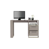 Escritorio Verlot Taupe Mallado 52x75cm con Dos Cajones y con Organizador de Libros - ESCRITORIOS | Bylmo