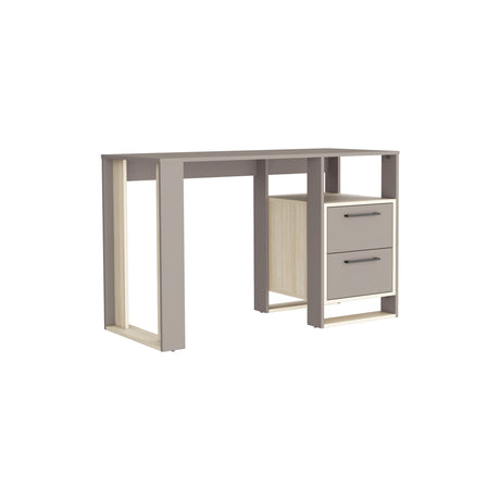 Escritorio Verlot Taupe Mallado 52x75cm con Dos Cajones y con Organizador de Libros - ESCRITORIOS | Bylmo