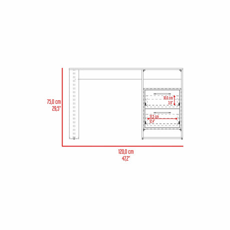 Escritorio Verlot Taupe Mallado 52x75cm con Dos Cajones y con Organizador de Libros - ESCRITORIOS | Bylmo