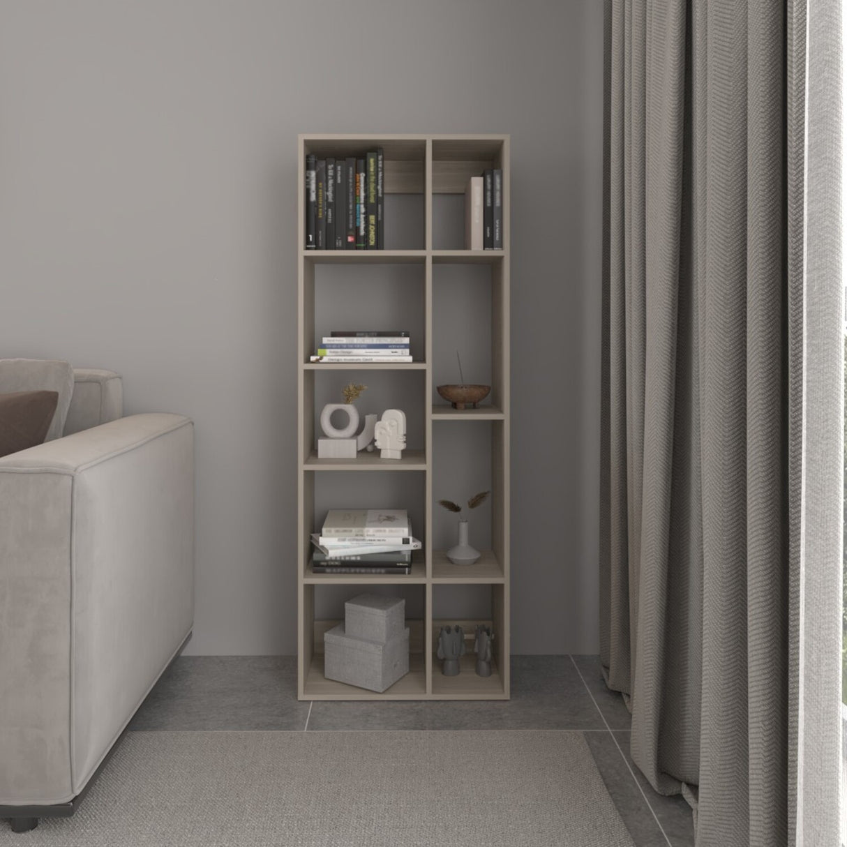 Biblioteca Rookie Bardolino 60x160cm Rectangular con Siete Entrepaños - BIBLIOTECAS Y ESTANTERIAS | Bylmo