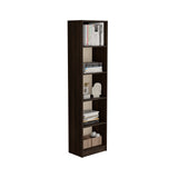 Estantería Upton Nogal y Toquilla 45x180.6cm Rectangular con Cuatro Entrepaños - BIBLIOTECAS Y ESTANTERIAS | Bylmo