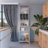 Alacena Attica Blanco y Capri 50x204cm con Dos Puertas y con Patas - ALACENAS Y MUEBLES MICROONDAS | Bylmo