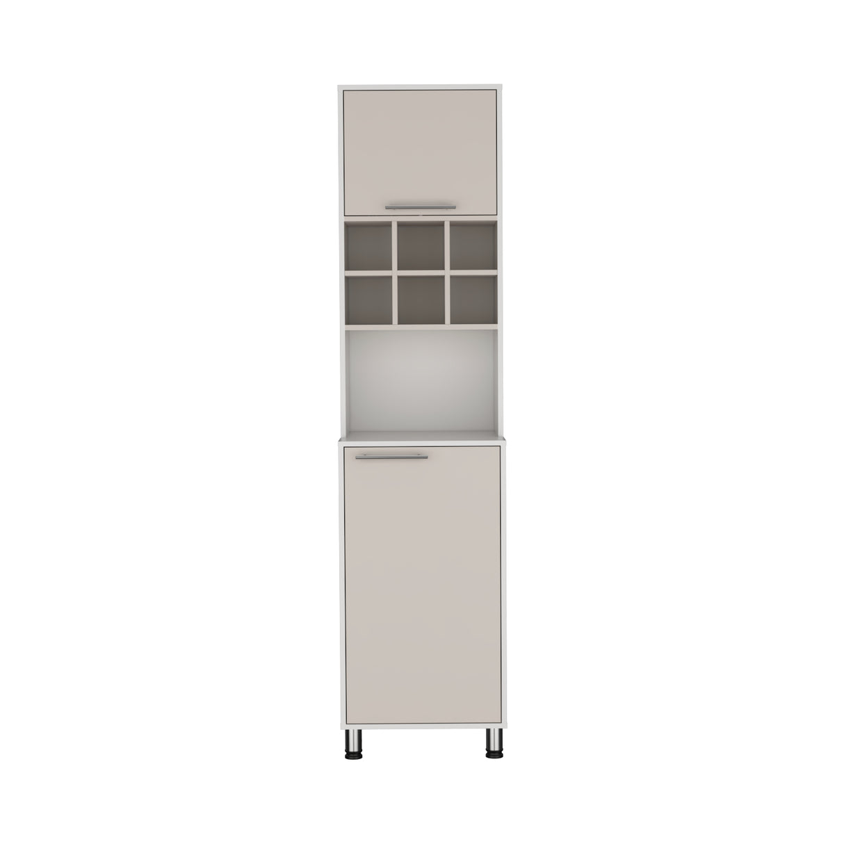 Alacena Attica Blanco y Capri 50x204cm con Dos Puertas y con Patas - ALACENAS Y MUEBLES MICROONDAS | Bylmo