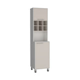 Alacena Attica Blanco y Capri 50x204cm con Dos Puertas y con Patas - ALACENAS Y MUEBLES MICROONDAS | Bylmo