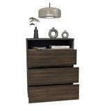 Cajonera Houck Plomo y Nogal 80x102.3cm de Tres Hileras con Tres Cajones - CAJONERAS Y COMODAS | Bylmo