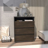 Cajonera Houck Plomo y Nogal 80x102.3cm de Tres Hileras con Tres Cajones - CAJONERAS Y COMODAS | Bylmo