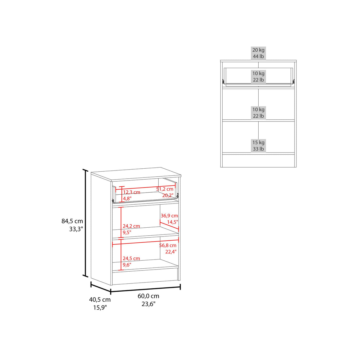 Organizador de Cocina Mayorca Wengue y 60x85.1cm con Tres Compartimientos - BARRAS Y MUEBLES AUXILIARES | Bylmo