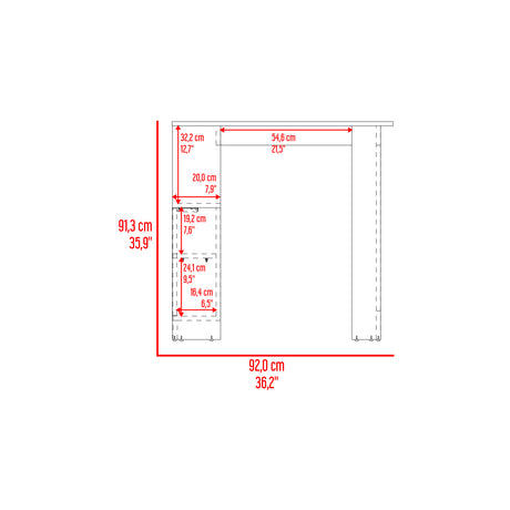 Isla de Cocina Attica Blanco y Capri 92x91.3cm con Cuatro Compartimientos - BARRAS Y MUEBLES AUXILIARES | Bylmo