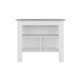 Isla de Cocina Burton Blanco y Taupe 103x90cm con Tres Compartimientos - BARRAS Y MUEBLES AUXILIARES | Bylmo