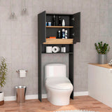 Ahorrador de Espacio para Baño Laurent Plomo y Duna 63.1x160cm con Dos Entrepaños y con Patas - OTROS MUEBLES PARA BANHO | Bylmo