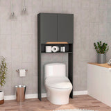 Ahorrador de Espacio para Baño Laurent Plomo y Duna 63.1x160cm con Dos Entrepaños y con Patas - OTROS MUEBLES PARA BANHO | Bylmo