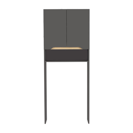 Ahorrador de Espacio para Baño Laurent Plomo y Duna 63.1x160cm con Dos Entrepaños y con Patas - OTROS MUEBLES PARA BANHO | Bylmo